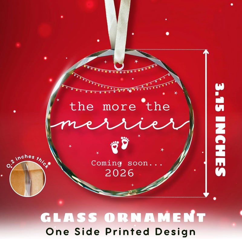 SUCHAGIFT Gifts for Expecting Parents - Expecting Parents to Be Unique Gifts - Baby Pregnancy Announcement Gift for Husband, Family, Grandparents - Glass Baby Pregnancy Announcement Ornament 2026 - Image 2